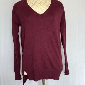 Pink Rose maroon, long sleeve, sweater, size large, gently worn